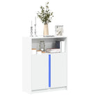Moderne Dressoir met RGB LED-verlichting en bewerkt hout voor elke stijl - Wit / 1 / 77 cm - Dressoirs & buffetkasten