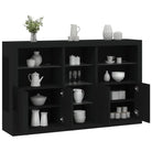 Moderne dressoir met rgb led-verlichting en duurzaam bewerkt hout - Zwart / 1 - Dressoirs & buffetkasten