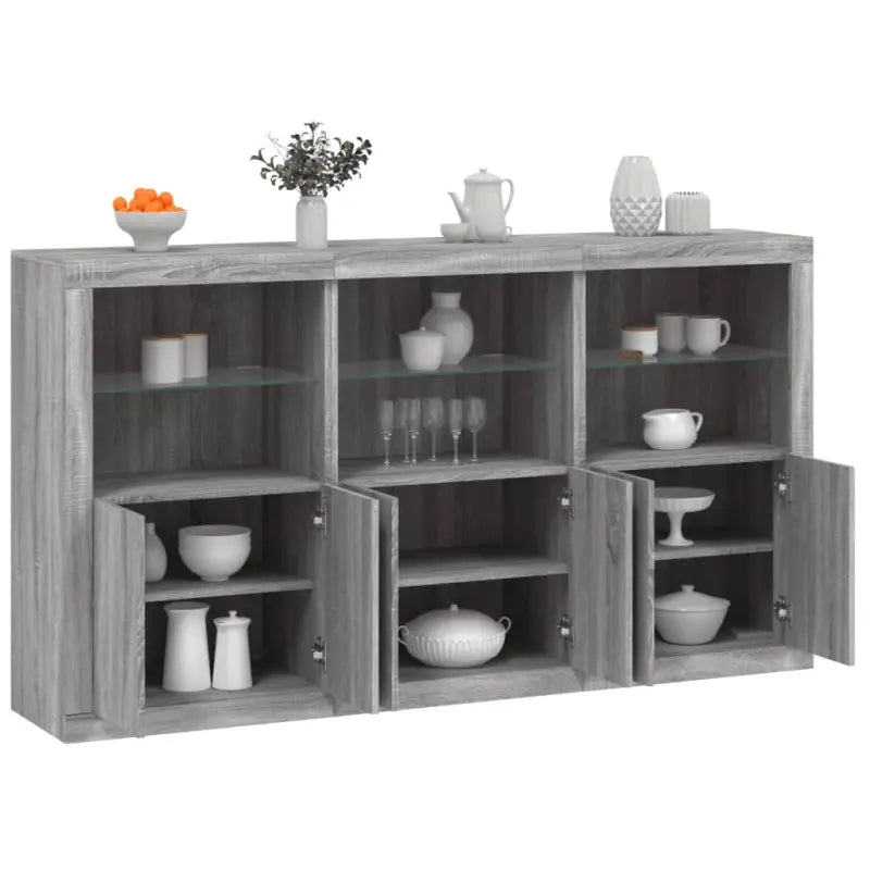 Moderne dressoir met rgb led-verlichting en duurzaam bewerkt hout - Grijs sonoma / 1 - Dressoirs & buffetkasten