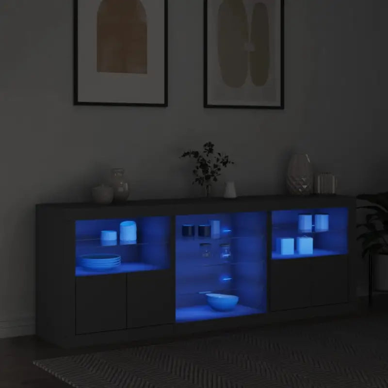 Moderne dressoir met RGB LED-verlichting en duurzaam bewerkt hout - Dressoirs & buffetkasten