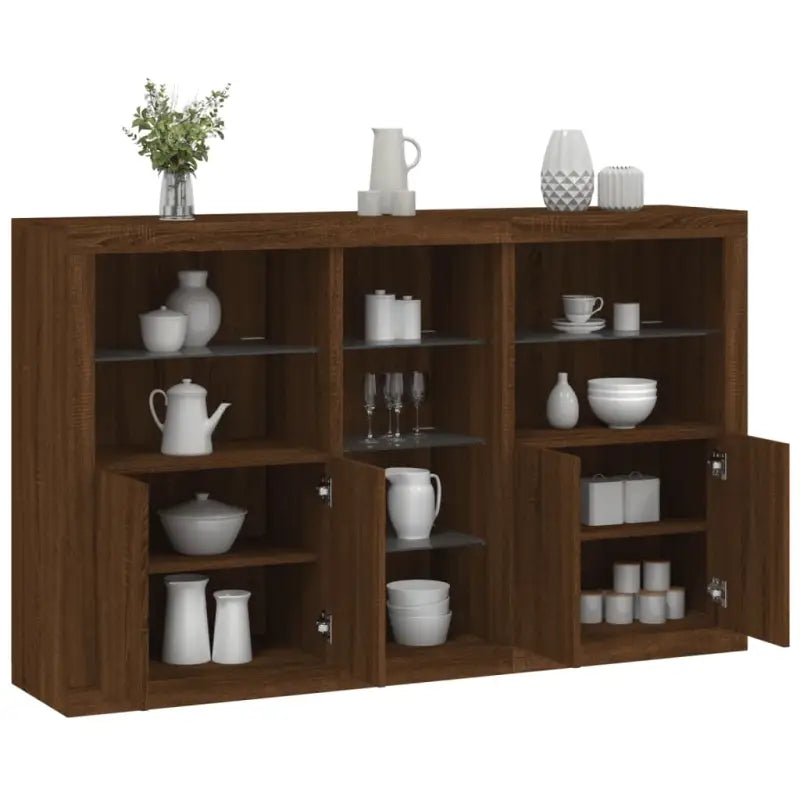 Moderne dressoir met rgb led-verlichting en duurzaam bewerkt hout - Dressoirs & buffetkasten