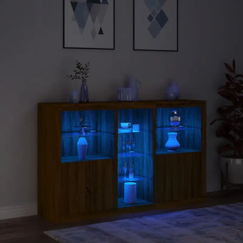 Moderne dressoir met rgb led-verlichting en duurzaam bewerkt hout - Dressoirs & buffetkasten