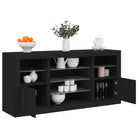 Moderne dressoir met rgb led-verlichting en duurzaam bewerkt hout - Zwart / 1 - Dressoirs & buffetkasten