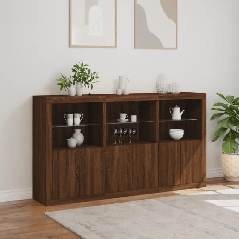 Moderne dressoir met rgb led-verlichting en duurzaam bewerkt hout - Dressoirs & buffetkasten