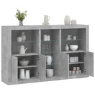Moderne dressoir met rgb led-verlichting en duurzaam bewerkt hout - Betongrijs / 1 - Dressoirs & buffetkasten