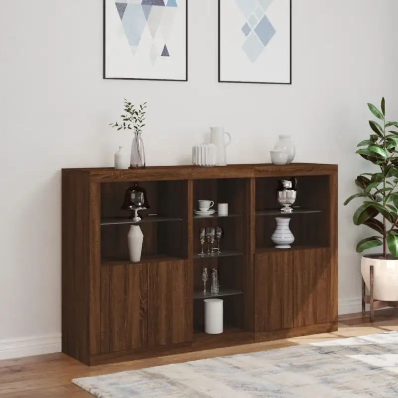 Moderne dressoir met rgb led-verlichting en duurzaam bewerkt hout - Dressoirs & buffetkasten