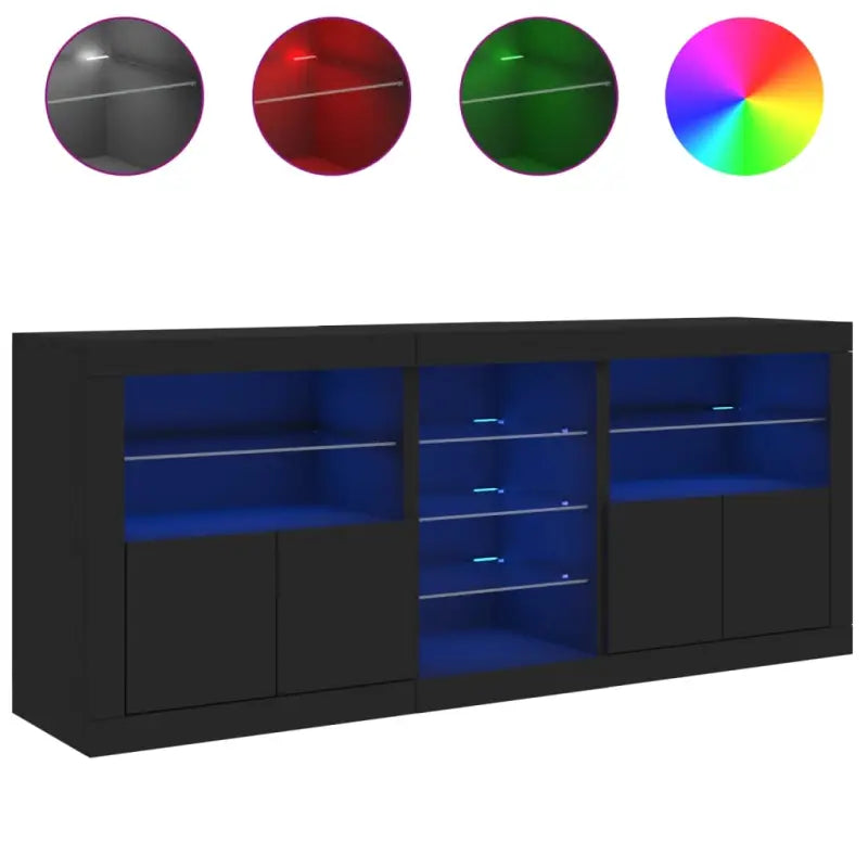 Moderne dressoir met RGB LED-verlichting en duurzaam bewerkt hout - Dressoirs & buffetkasten