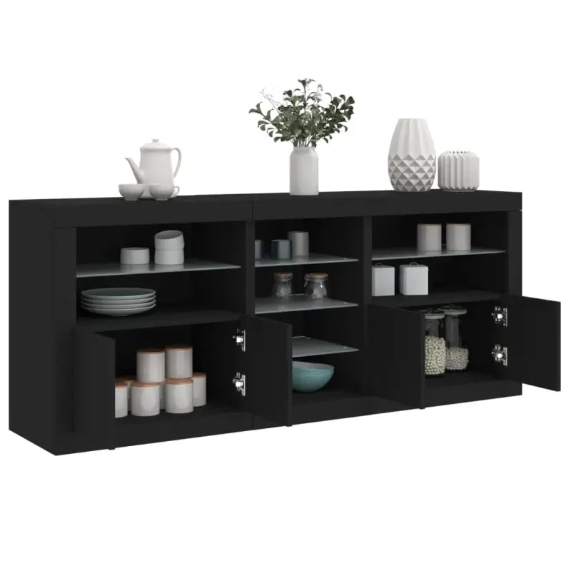 Moderne dressoir met RGB LED-verlichting en duurzaam bewerkt hout - Dressoirs & buffetkasten