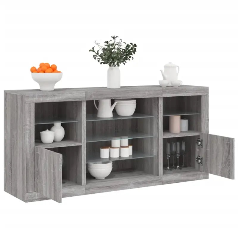 Moderne dressoir met rgb led-verlichting en duurzaam bewerkt hout - Grijs sonoma / 1 - Dressoirs & buffetkasten