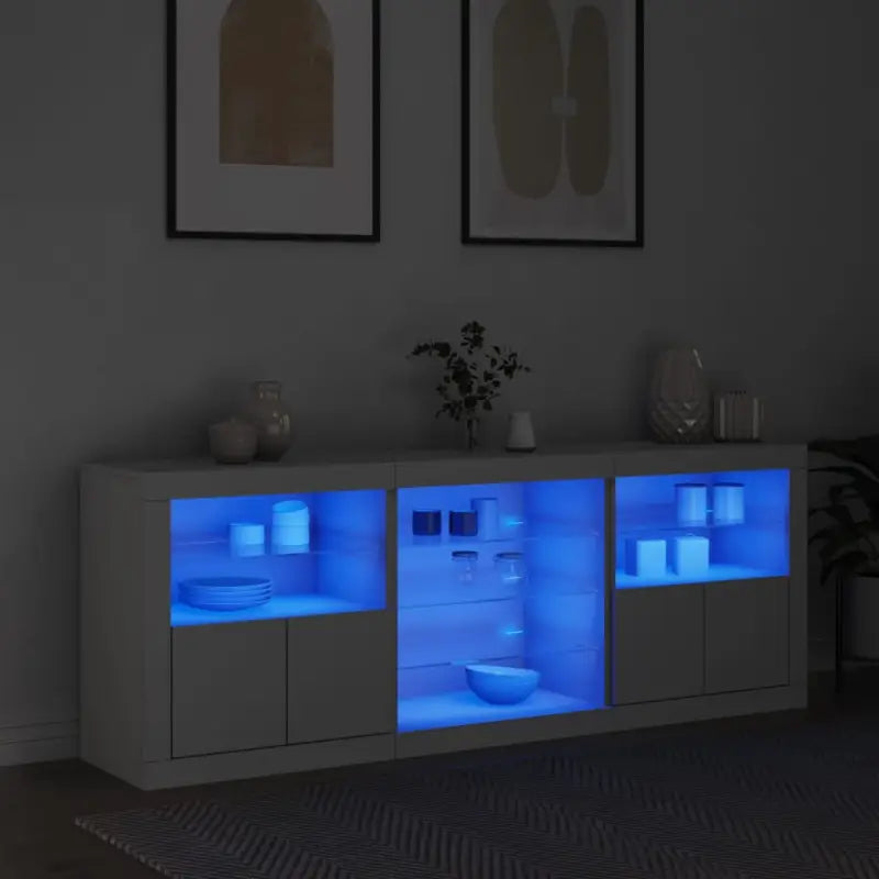 Moderne dressoir met RGB LED-verlichting en duurzaam bewerkt hout - Wit / 1 - Dressoirs & buffetkasten
