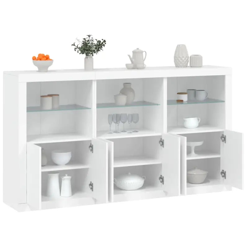 Moderne dressoir met rgb led-verlichting en duurzaam bewerkt hout - Wit / 1 - Dressoirs & buffetkasten