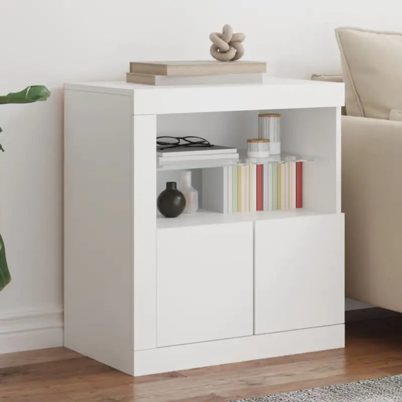 Moderne dressoir met rgb led-verlichting en duurzaam bewerkt hout - Wit / 1 - Dressoirs & buffetkasten