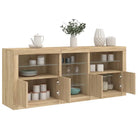 Moderne dressoir met rgb led-verlichting en duurzame bewerkte houtafwerking - Sonoma eiken / 1 - Dressoirs &