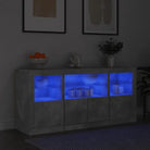 Moderne dressoir met rgb led-verlichting en duurzame bewerkte houtstijl - Betongrijs / 1 - Dressoirs & buffetkasten
