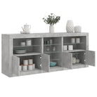 Moderne dressoir met rgb led-verlichting en duurzame bewerkte houtafwerking - Betongrijs / 1 - Dressoirs & buffetkasten