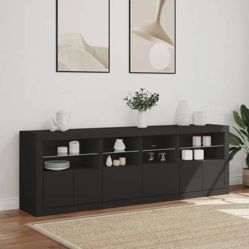 Moderne dressoir met rgb led-verlichting en hoogwaardig bewerkt hout - Dressoirs & buffetkasten