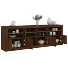 Moderne dressoir met rgb led-verlichting en hoogwaardig bewerkt hout - bruin eikenkleur / 1 - Dressoirs & buffetkasten
