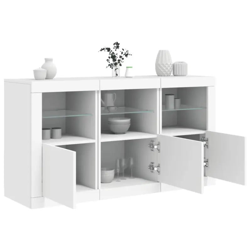Moderne dressoir met rgb led-verlichting en hoogwaardig bewerkt hout - Wit / 1 - Dressoirs & buffetkasten