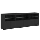 Moderne dressoir met rgb led-verlichting en hoogwaardig bewerkt hout - Dressoirs & buffetkasten