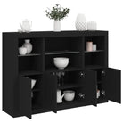 Moderne dressoirs van bewerkt hout met LED-verlichting en duurzame kwaliteit - Zwart / 3 - Dressoirs & buffetkasten
