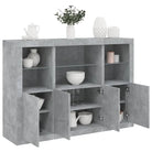 Moderne dressoirs van bewerkt hout met LED-verlichting en duurzame kwaliteit - Betongrijs / 3 - Dressoirs & buffetkasten