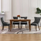 Moderne Eetkamerstoelen met Knopontwerp voor een Warme Sfeer - Grijs / 4 - Eetkamerstoelen