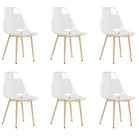 Moderne eetkamerstoelen met transparante zitting en metalen poten - Eetkamerstoelen