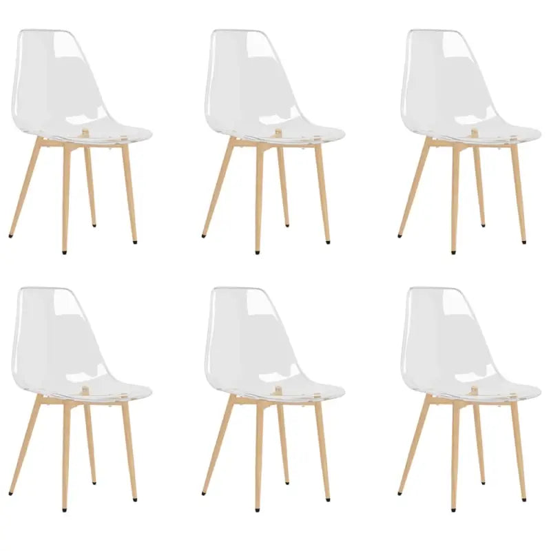 Moderne eetkamerstoelen met transparante zitting en metalen poten - Eetkamerstoelen