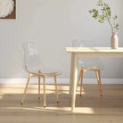 Moderne eetkamerstoelen met transparante zitting en metalen poten - 2 - Eetkamerstoelen