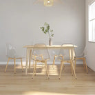Moderne eetkamerstoelen met transparante zitting en metalen poten - 6 - Eetkamerstoelen