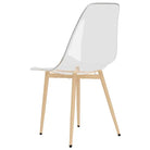 Moderne eetkamerstoelen met transparante zitting en metalen poten - Eetkamerstoelen