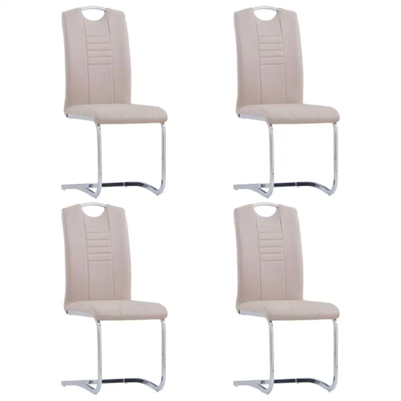 Moderne eetkamerstoelen met verchroomd stalen frame en comfort - Cappuccino / 4 - Eetkamerstoelen
