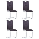 Moderne eetkamerstoelen met verchroomd stalen frame en comfort - Bruin / 4 - Eetkamerstoelen