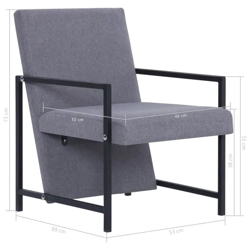 Moderne fauteuil met chromen voeten en duurzaam houten frame - Lichtgrijs / 1 - Fauteuils & Relaxfauteuils