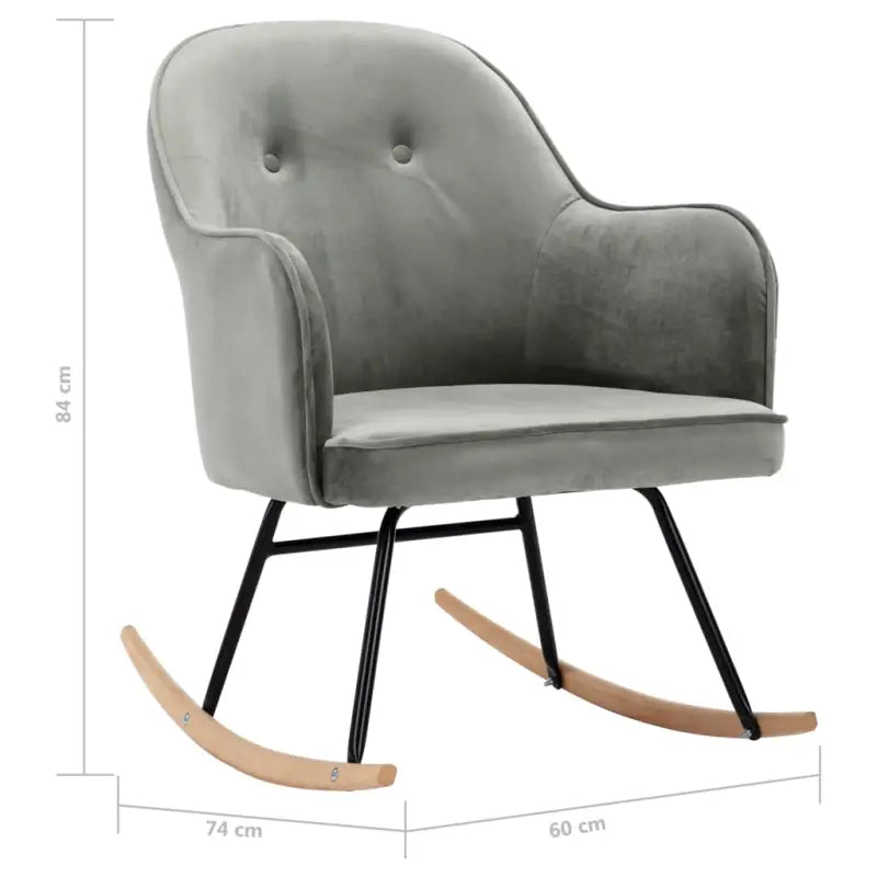 Moderne fluwelen schommelstoel met ijzeren frame voor comfort - Schommelstoelen