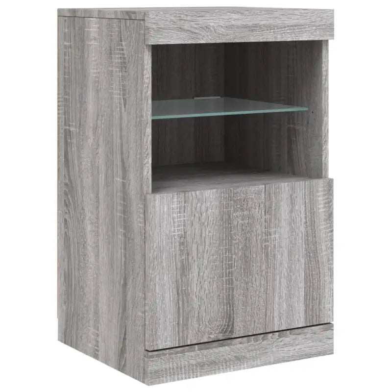 Moderne grijs Sonoma eiken dressoir met RGB LED-verlichting - Dressoirs & buffetkasten