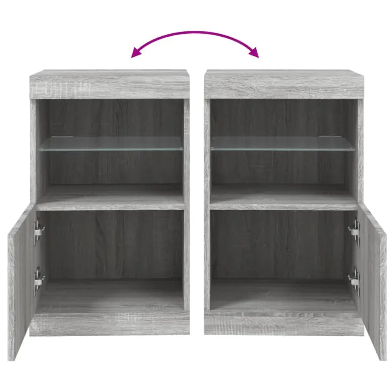 Moderne grijs Sonoma eiken dressoir met RGB LED-verlichting - Dressoirs & buffetkasten