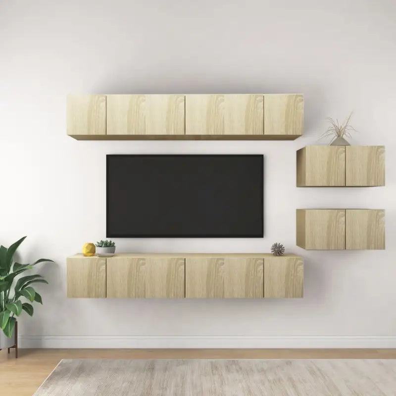 Moderne hangende TV-meubels met veel opbergruimte - Sonoma eiken / 8 / 60 cm - Tv-meubels