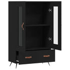 Moderne hoge kast met metalen poten van bewerkt hout - Dressoirs & buffetkasten