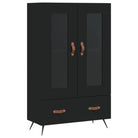Moderne hoge kast met metalen poten van bewerkt hout - Dressoirs & buffetkasten