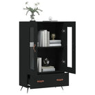 Moderne hoge kast met metalen poten van bewerkt hout - Dressoirs & buffetkasten