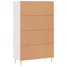 Moderne hoge kast met metalen poten van bewerkt hout - Dressoirs & buffetkasten
