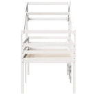 Moderne hoogslaper in massief grenenhout met open zijdeur in wit materiaal - Bedden & bedframes