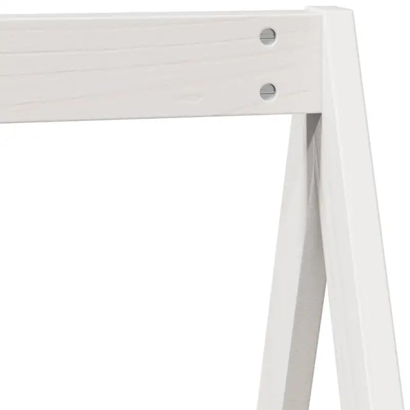 Moderne hoogslaper van massief grenenhout met open zijdeur in wit materiaal - Bedden & bedframes