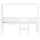 Moderne hoogslaper van massief grenenhout met open zijdeur in wit materiaal - Bedden & bedframes