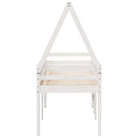 Moderne hoogslaper van massief grenenhout met open zijdeur in wit materiaal - Bedden & bedframes