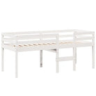 Moderne hoogslaper van massief grenenhout met open zijdeur in wit materiaal - Bedden & bedframes