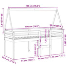 Moderne hoogslaper van massief grenenhout met open zijdeur in wit materiaal - Bedden & bedframes
