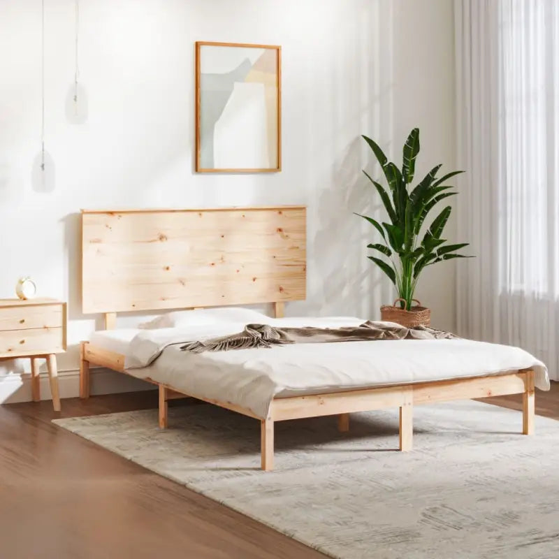 Moderne houten bedframe van massief grenenhout inclusief levering bevat - Naturel / 140 x 200 cm - Bedden & bedframes