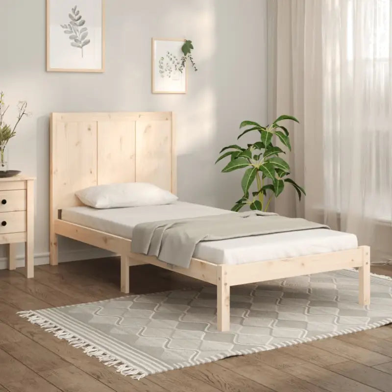 Moderne houten bedframe van massief grenenhout inclusief levering bevat - Naturel / 75 x 190 cm - Bedden & bedframes